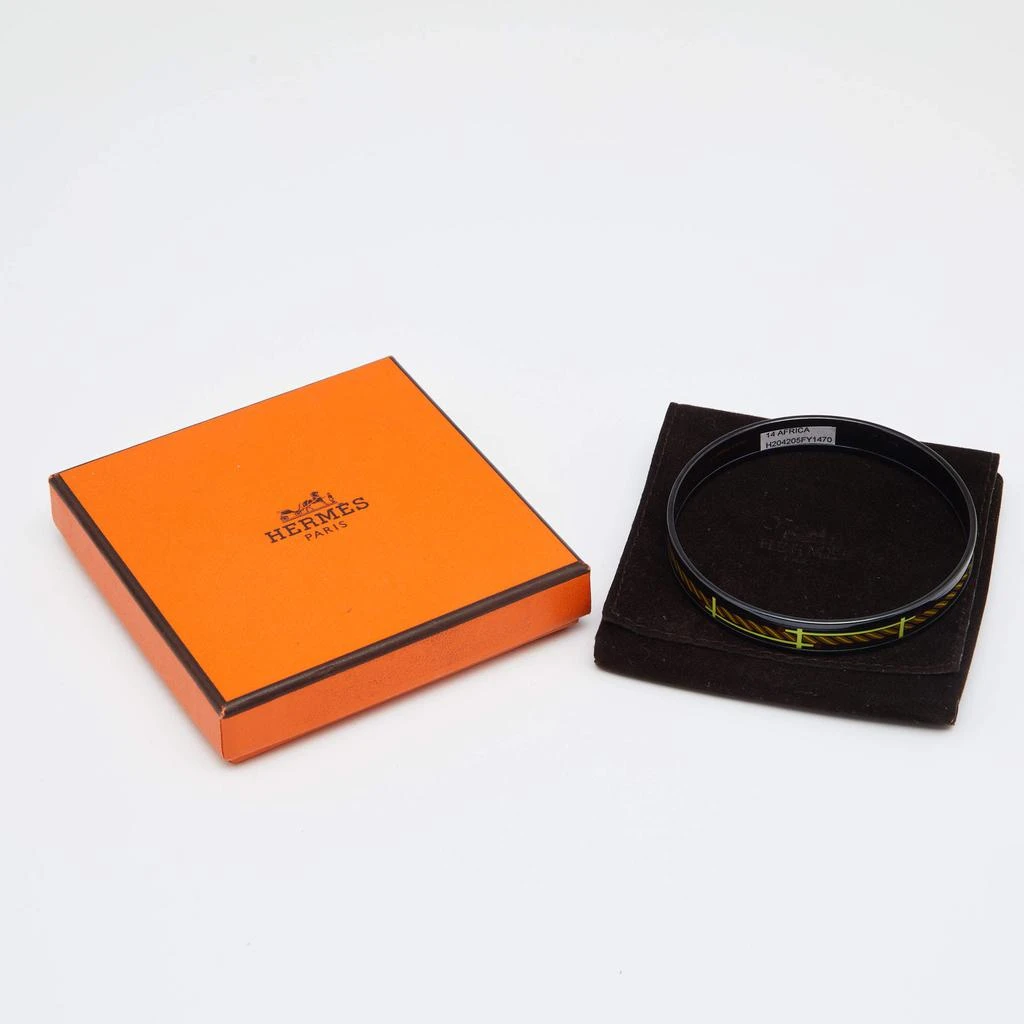 商品[二手商品] Hermes|Hermès 14 Africa Quadrige Narrow Enamel PVD Plated Bangle Bracelet,价格¥3847,第5张图片详细描述