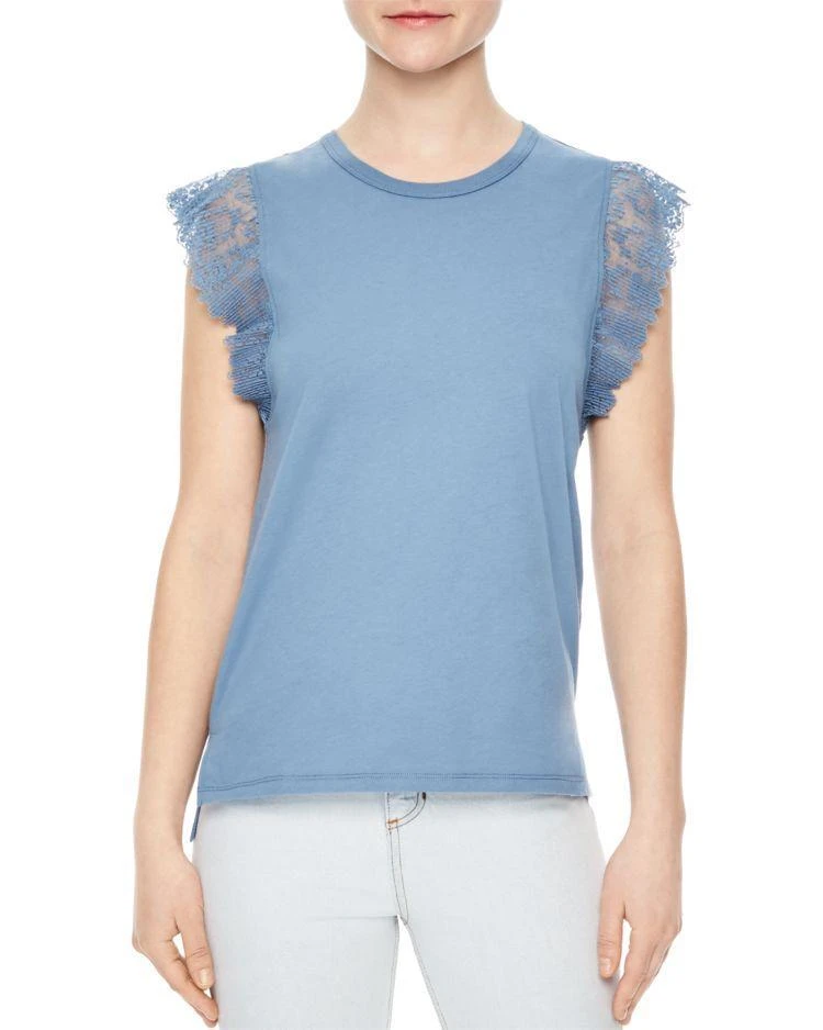 商品Sandro|Heidi Lace-Trimmed Top,价格¥468,第1张图片