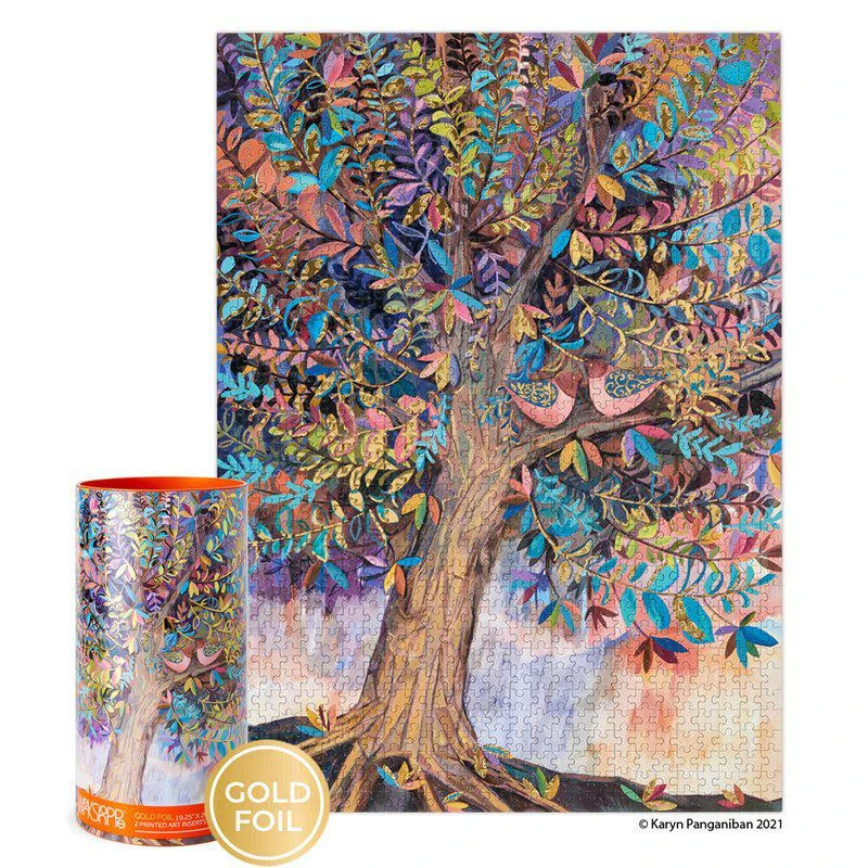 商品Werkshoppe|Illumination Tree Gold Foil | 1000 Piece Puzzle,价格¥206,第1张图片