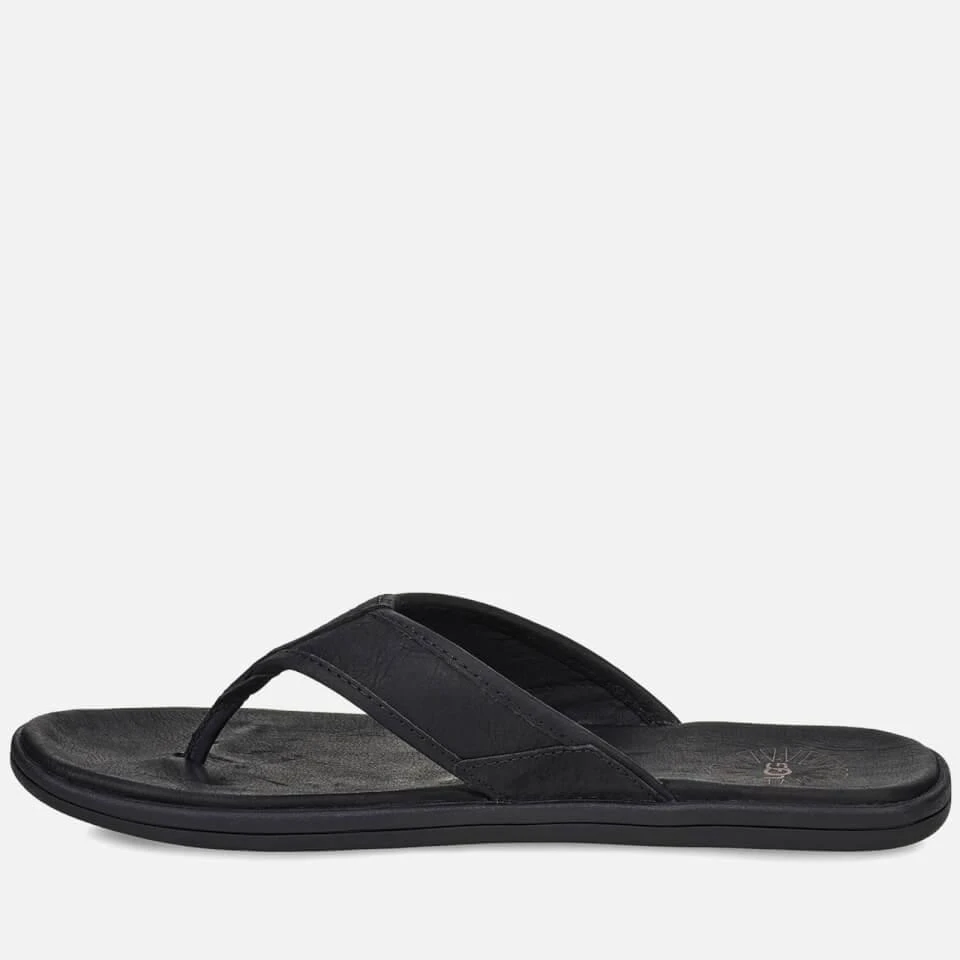 商品UGG|UGG MEN'S SEASIDE LEATHER FLIP FLOPS - BLACK,价格¥403,第3张图片详细描述