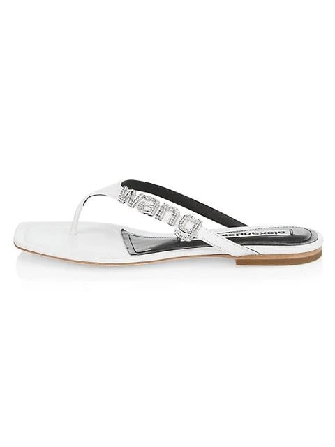 Ivy Rhinestone Logo Leather Thong Sandals 商品