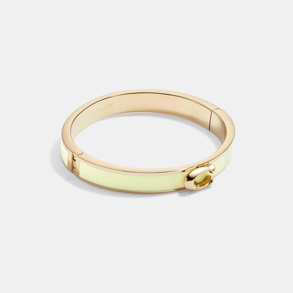 商品Coach|Coach Outlet Signature Push Hinged Bangle,价格¥298,第3张图片详细描述