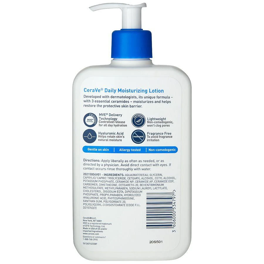 CeraVe Moisturizing Face and Body Lotion with Hyaluronic Acid for Normal to Dry Skin Unscented 7