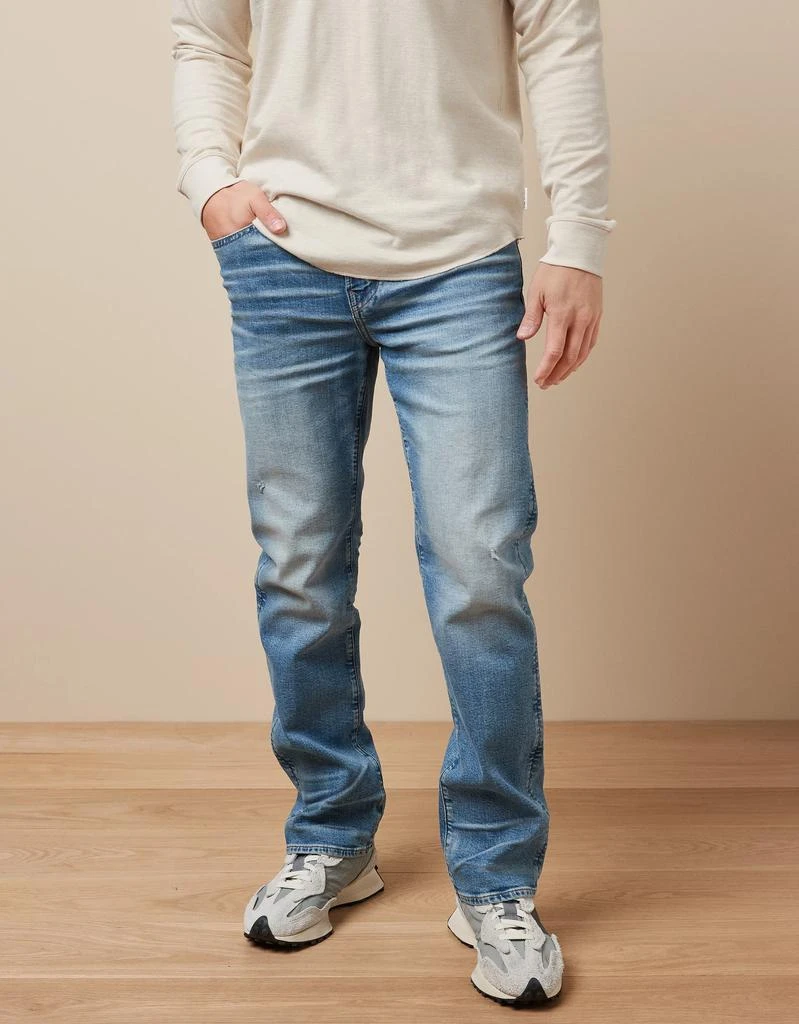 商品AE|AE AirFlex+ Distressed Relaxed Straight Jean,价格¥229,第1张图片