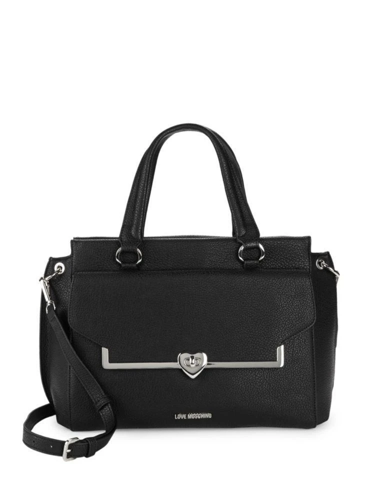 商品Moschino|Top Zip Leather Satchel,价格¥1337,第1张图片