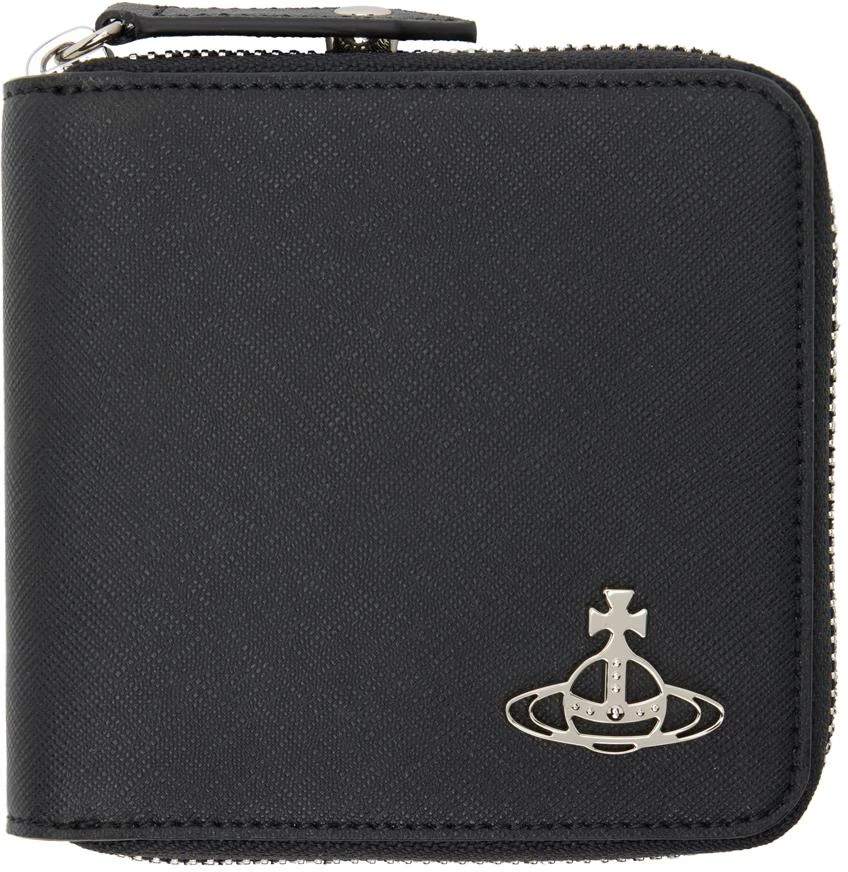 商品Vivienne Westwood|Black Saffiano Biogreen Rounded Square Wallet,价格¥1918,第1张图片