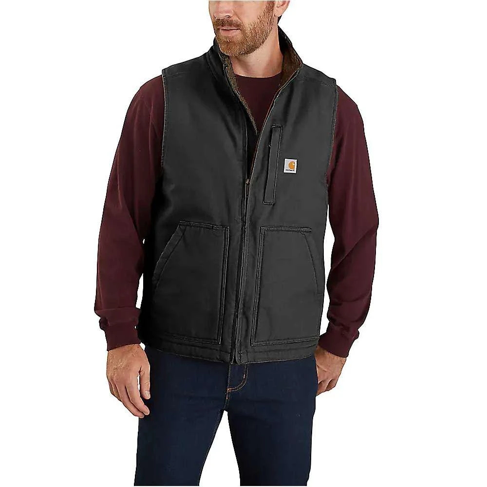 商品Carhartt|Carhartt Men's Washed Duck Sherpa-Lined Mockneck Vest,价格¥650,第2张图片详细描述