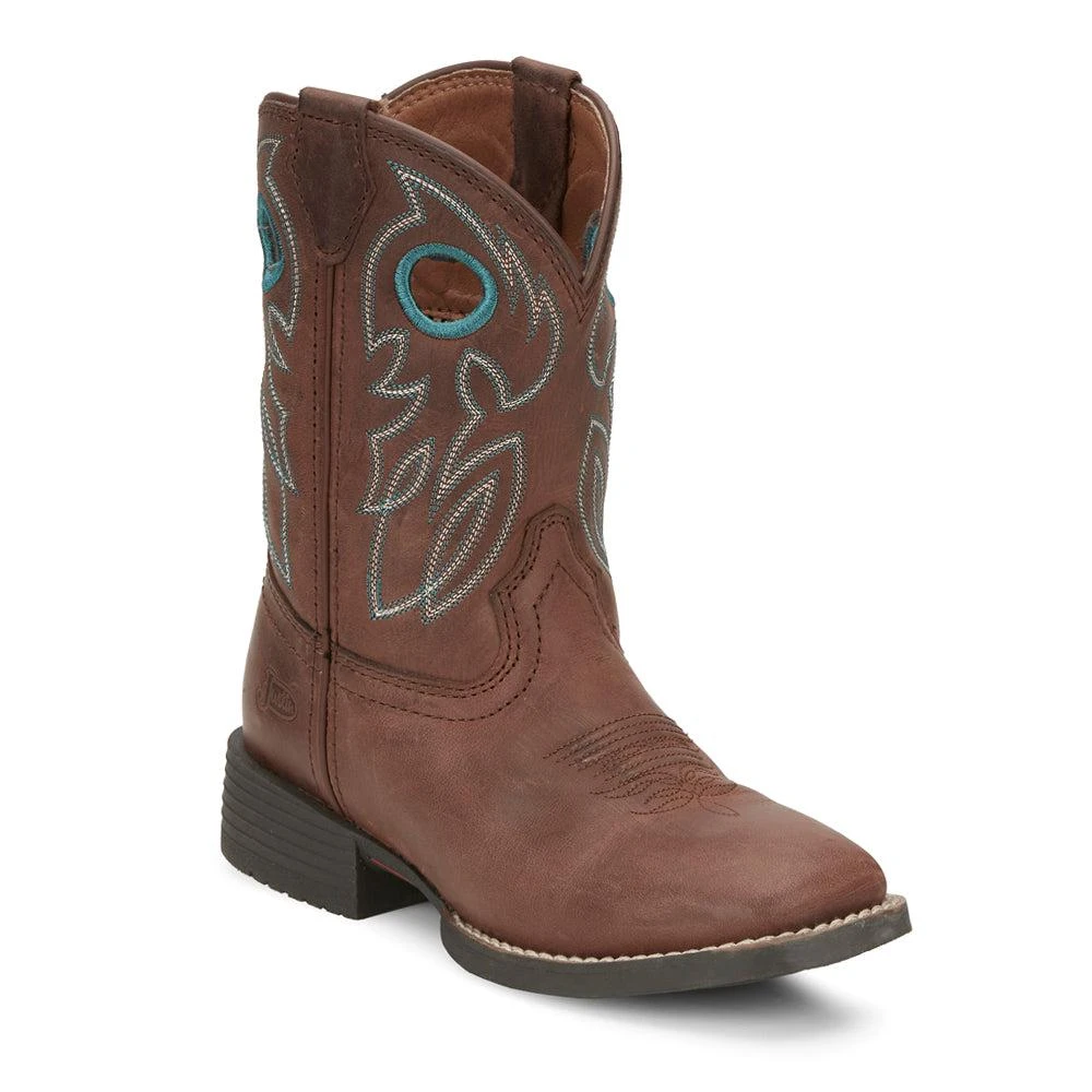 商品Justin Boots|Bowline Square Toe Cowboy Boots (Big Kid),价格¥795,第2张图片详细描述