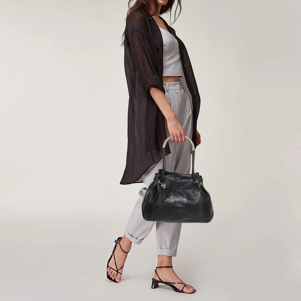 商品[二手商品] Furla|Furla Black Leather Drawstring Metal Handle Shoulder Bag,价格¥813,第2张图片详细描述