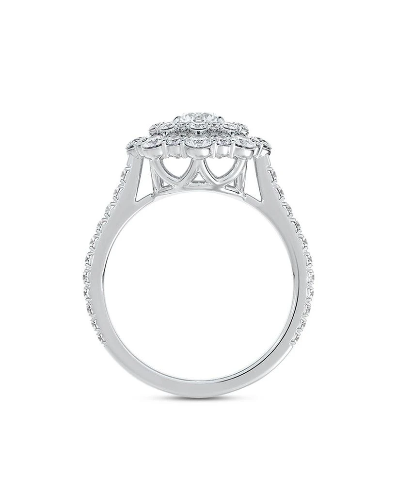 Center of My Universe® Floral Halo Ring in 18K White Gold, 1.80 ct. t.w. 商品