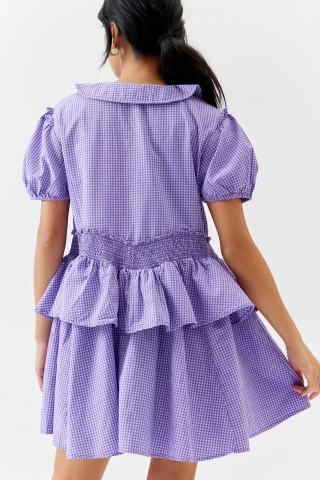 商品Urban Outfitters|UO Claire Ruffled Babydoll Mini Dress,价格¥378,第4张图片详细描述