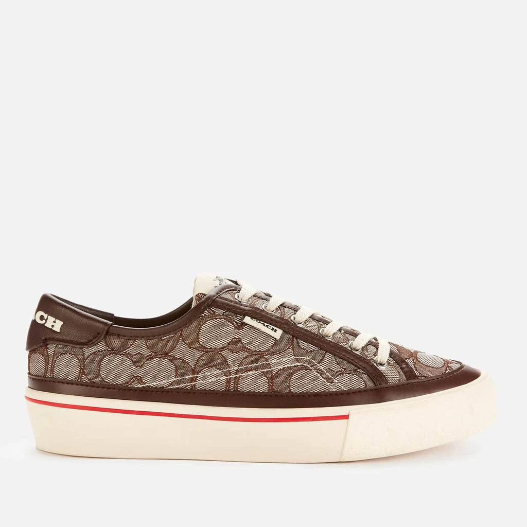 商品Coach|COACH WOMEN'S CITYSOLE JACQUARD PLATFORM TRAINERS - OAK/SADDLE,价格¥633,第1张图片