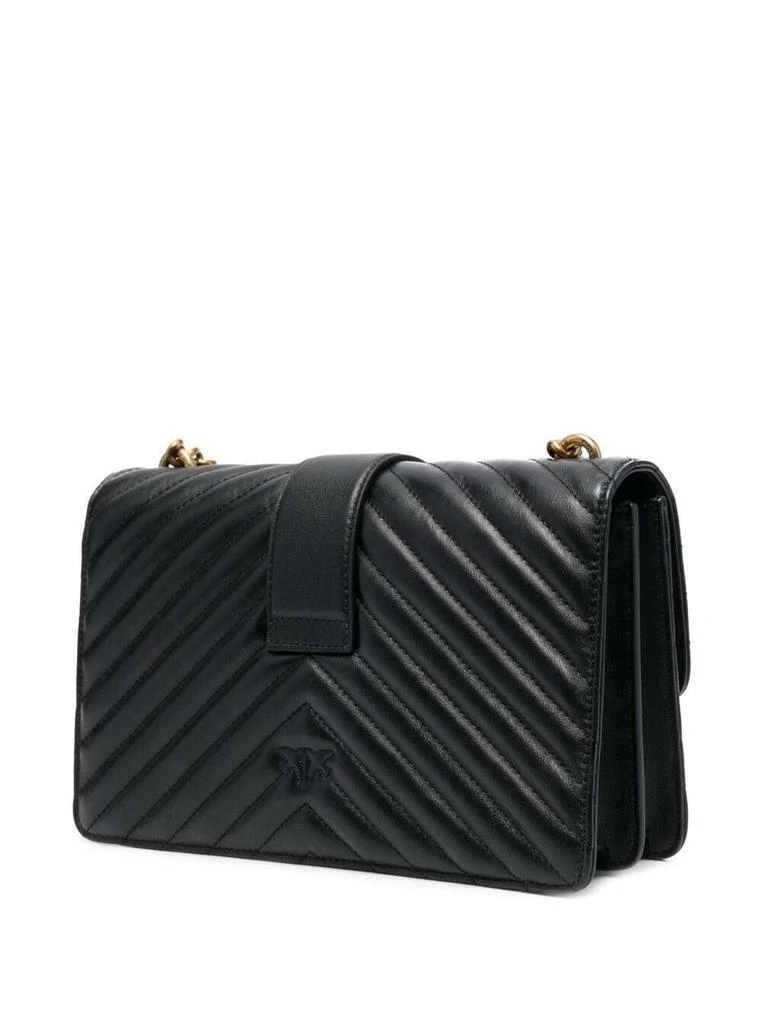 商品PINKO|Pinko Love Classic Black Chevron Leather Crossbody Bag Woman,价格¥1957,第2张图片详细描述