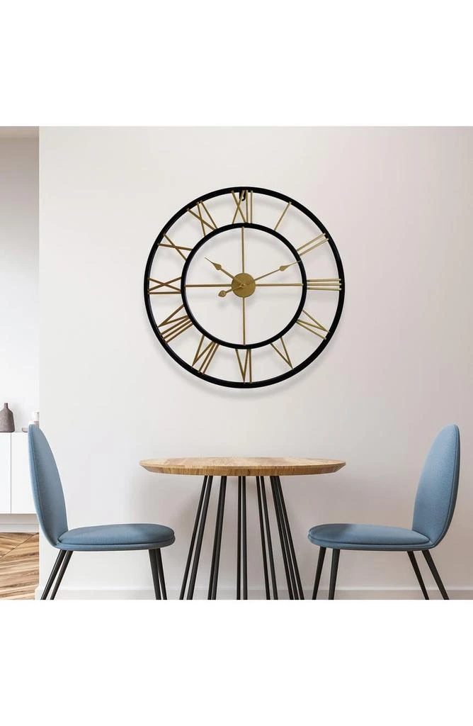 商品WALPLUS|17 Inch Gold And Black Vintage Roman Wall Clock 43cm,价格¥446,第3张图片详细描述