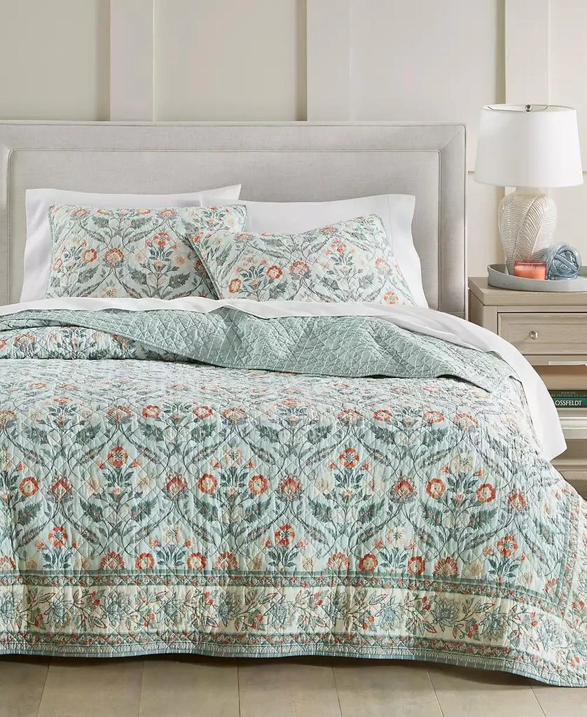 商品Charter Club|CLOSEOUT! Jacobean Border Cotton Quilt, King, Exclusively at Macy’s,价格¥681,第1张图片