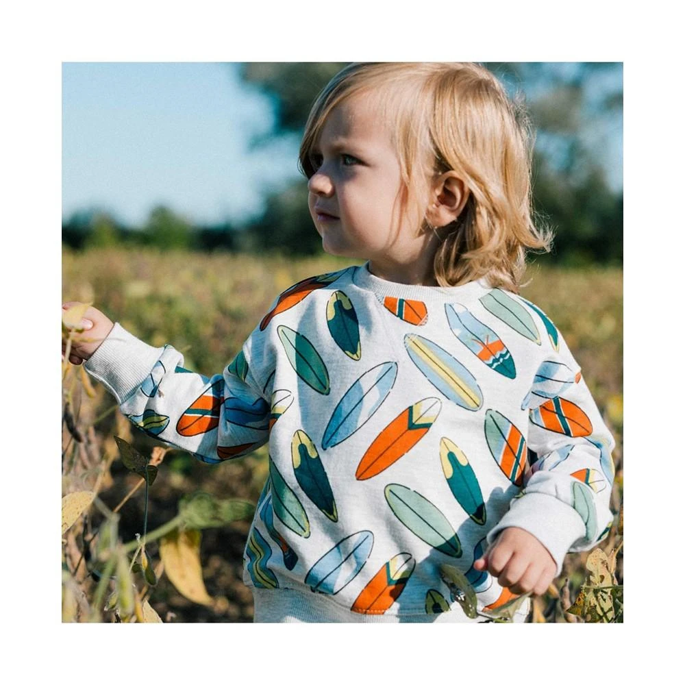 商品Deux par Deux|Boy Printed French Terry Top Light Grey Mix Surfboards - Toddler|Child,价格¥175,第2张图片详细描述