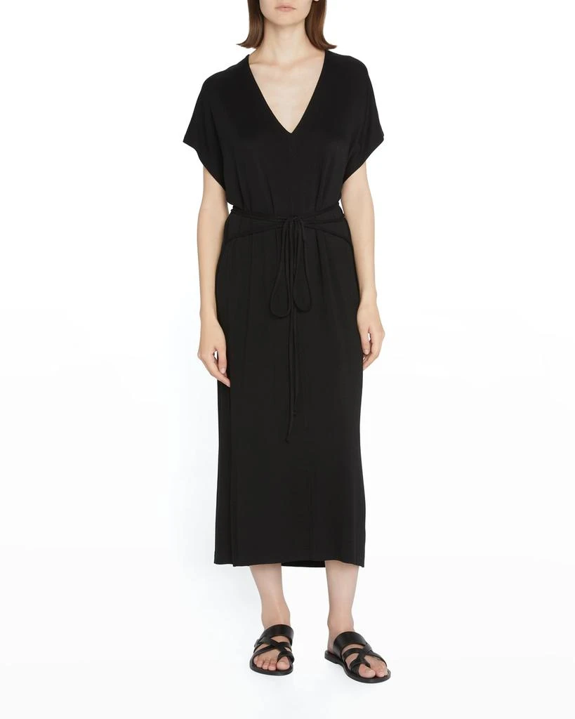 商品Vince|Double V-Neck Belted Midi Dress,价格¥1045,第1张图片