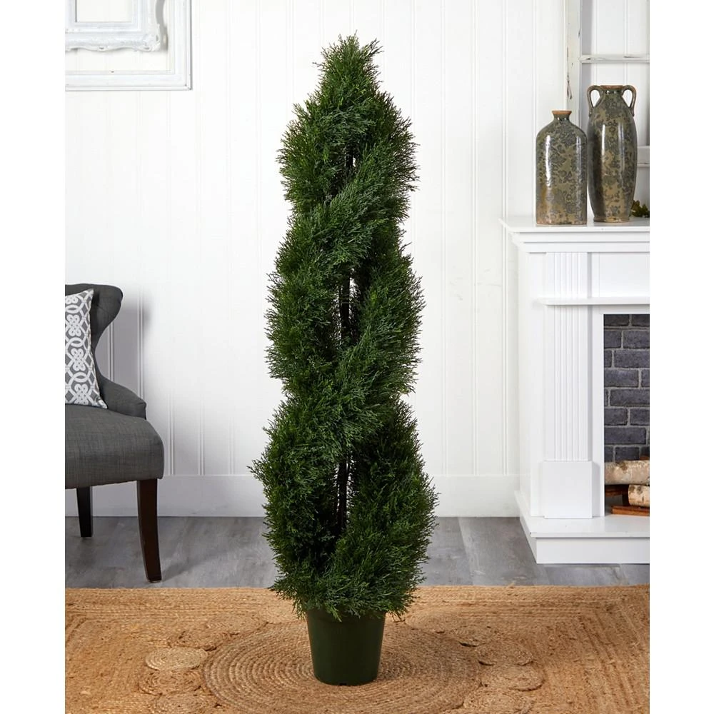 商品NEARLY NATURAL|5’ Indoor/Outdoor UV-Resistant Artificial Pond Cypress Spiral Topiary,价格¥3193,第4张图片详细描述