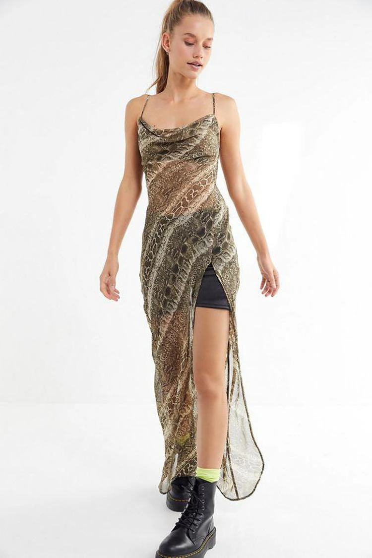 商品I.AM.GIA|I.AM.GIA Zeta Sheer Cowl Neck Maxi Dress,价格¥555,第1张图片