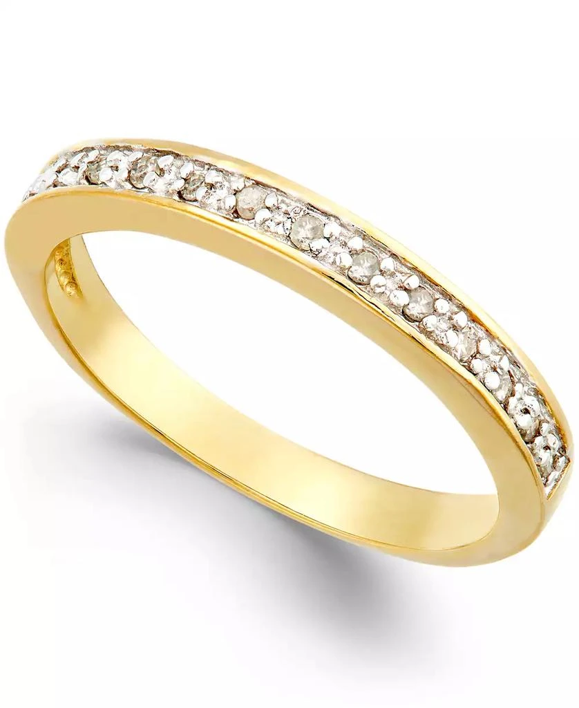 商品Macy's|Diamond Band (1/10 ct. t.w.) in 18k Gold over Sterling Silver,价格¥289,第1张图片