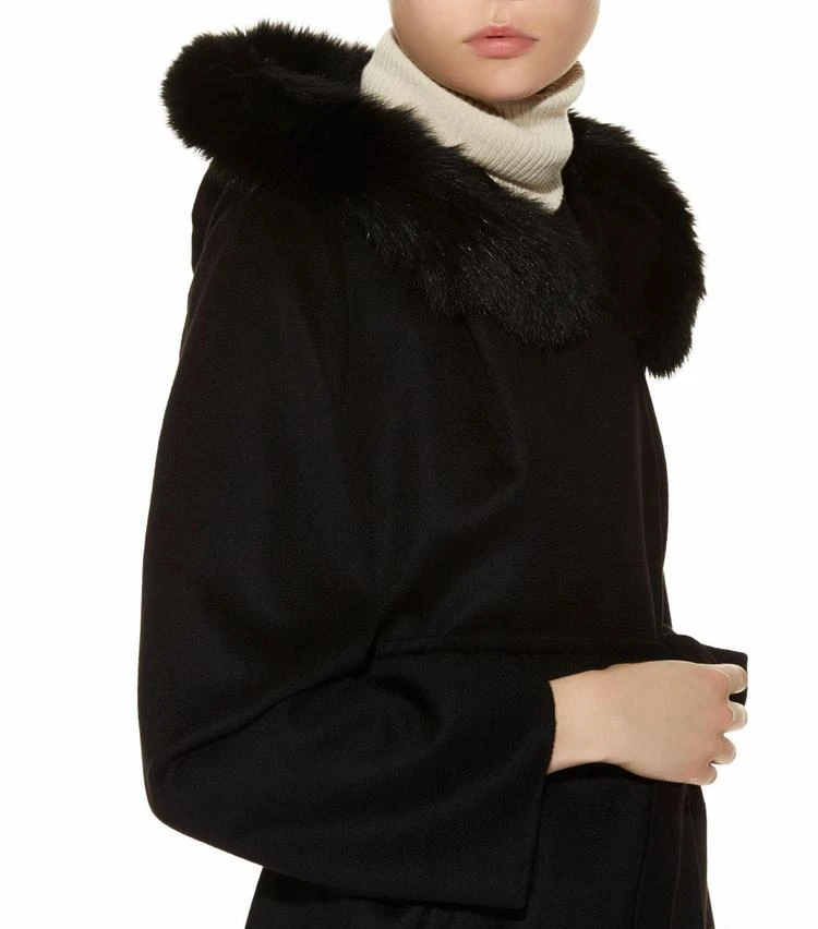商品Max Mara|Mango Fur Trim Wrap Coat,价格¥10098,第4张图片详细描述