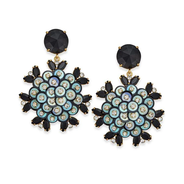 商品Kate Spade|14k Gold-Plated Pavé, Jet Stone & Sequin Drop Earrings,价格¥491,第1张图片