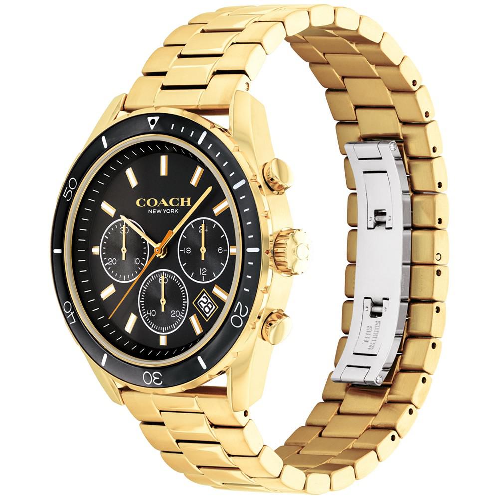 Men's Preston Chronograph Gold-Tone Bracelet Watch 44mm商品第3张图片规格展示