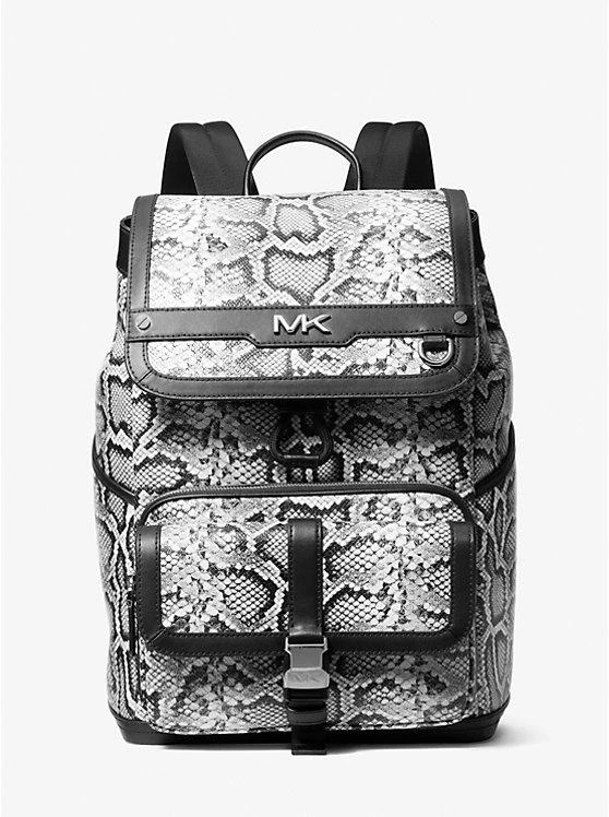 商品Michael Kors|Varick Snake Embossed Leather Utility Backpack,价格¥1682,第1张图片