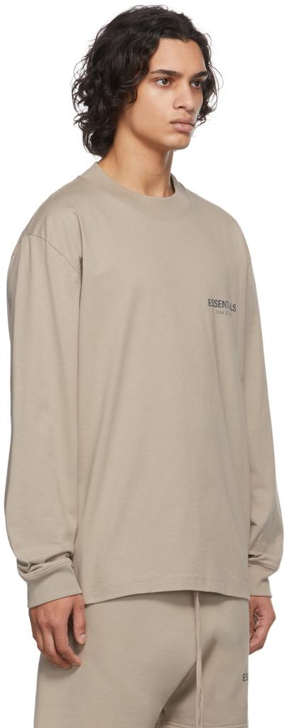 SSENSE Exclusive Tan Logo Long Sleeve T-Shirt商品第2张图片规格展示