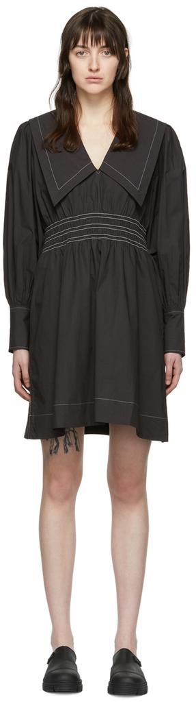 商品Ganni|黑色有机棉连衣裙,价格¥1666,第1张图片