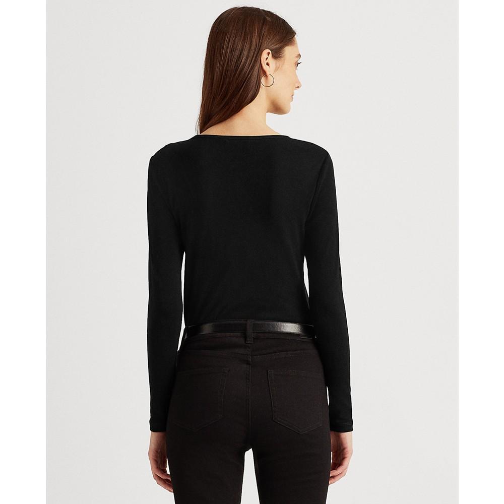 商品Ralph Lauren|Long-Sleeve Button-Shoulder Top,价格¥249,第4张图片详细描述