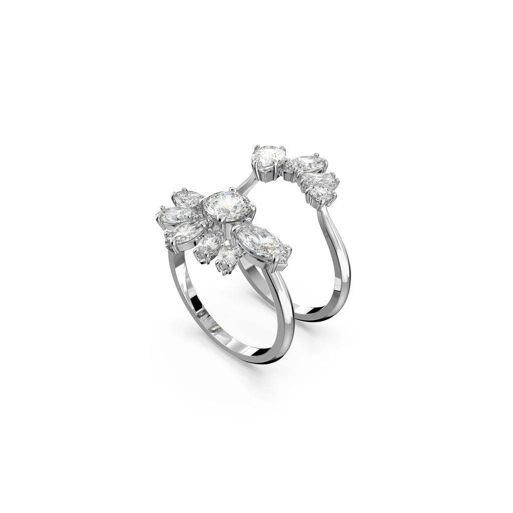 商品Swarovski|Gema cocktail ring mixed cuts flower white rhodium plated,价格¥1593,第3张图片详细描述