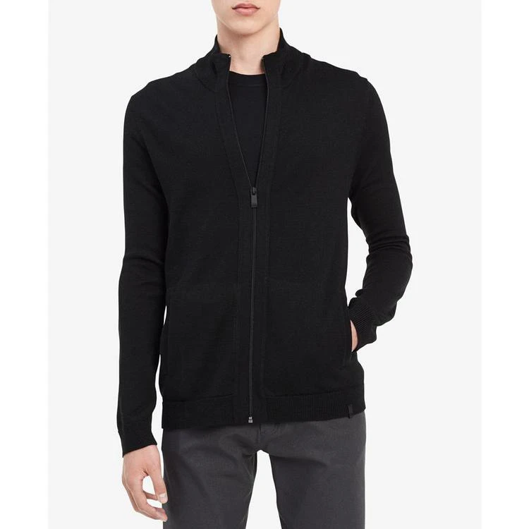 商品Calvin Klein|Men's Merino Zip-Up Sweater, Created for Macy's,价格¥243,第1张图片