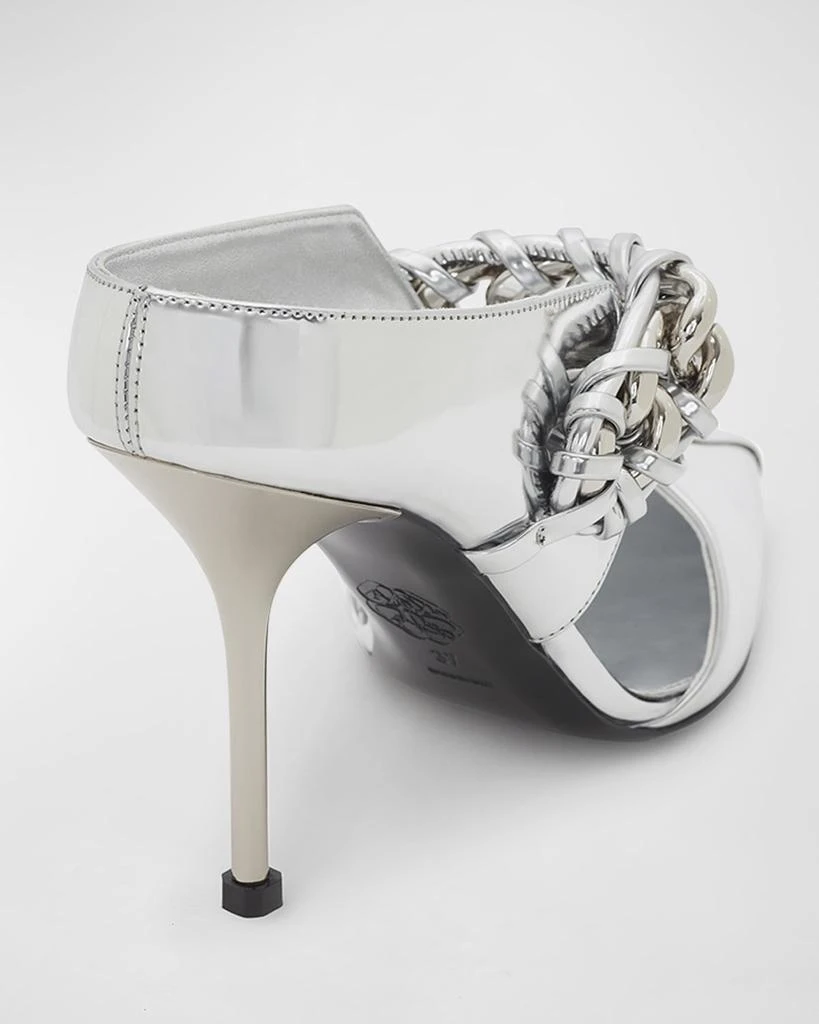 商品Alexander McQueen|Punk Metallic Chain Mule Pumps,价格¥3647,第4张图片详细描述