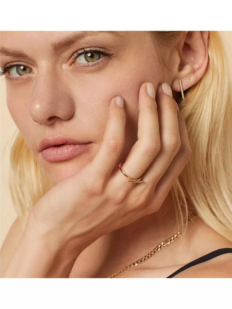 商品Oradina|14K White Solid Gold Brooklyn Bar Ring,价格¥1448,第3张图片详细描述