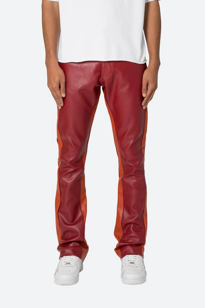 商品MNML|B518 Leather Flare Pants - Red/Orange,价格¥381,第1张图片