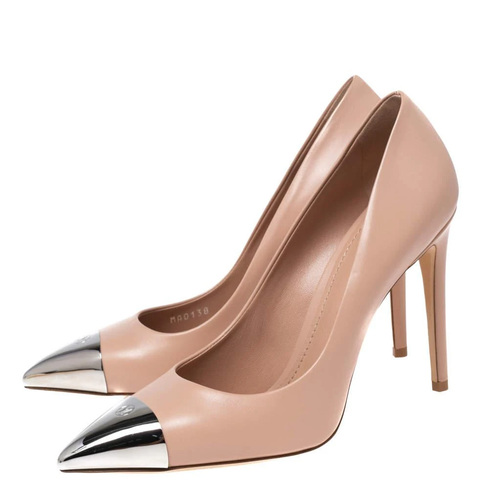 商品[二手商品] Louis Vuitton|Louis Vuitton Nude Pink Leather Merry Go Round Metal Cap Pointed-Toe Pumps Size 38.5,价格¥4571,第4张图片详细描述