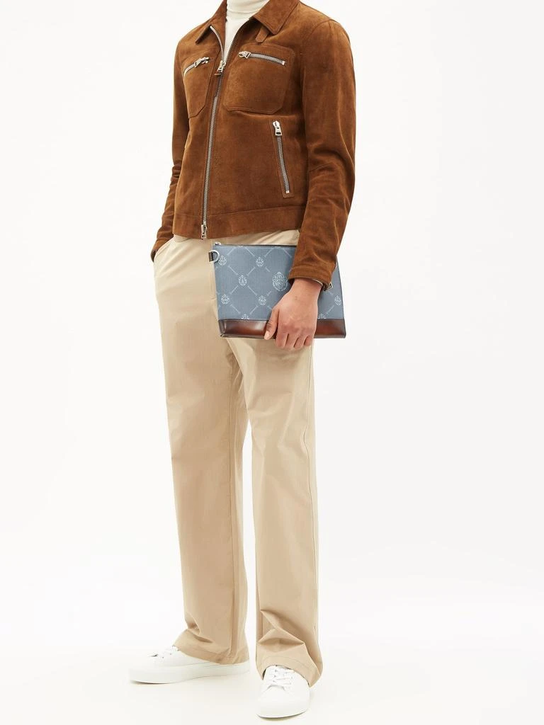 商品Berluti|Gino Venezia-leather and crest-print twill pouch,价格¥6896,第2张图片详细描述