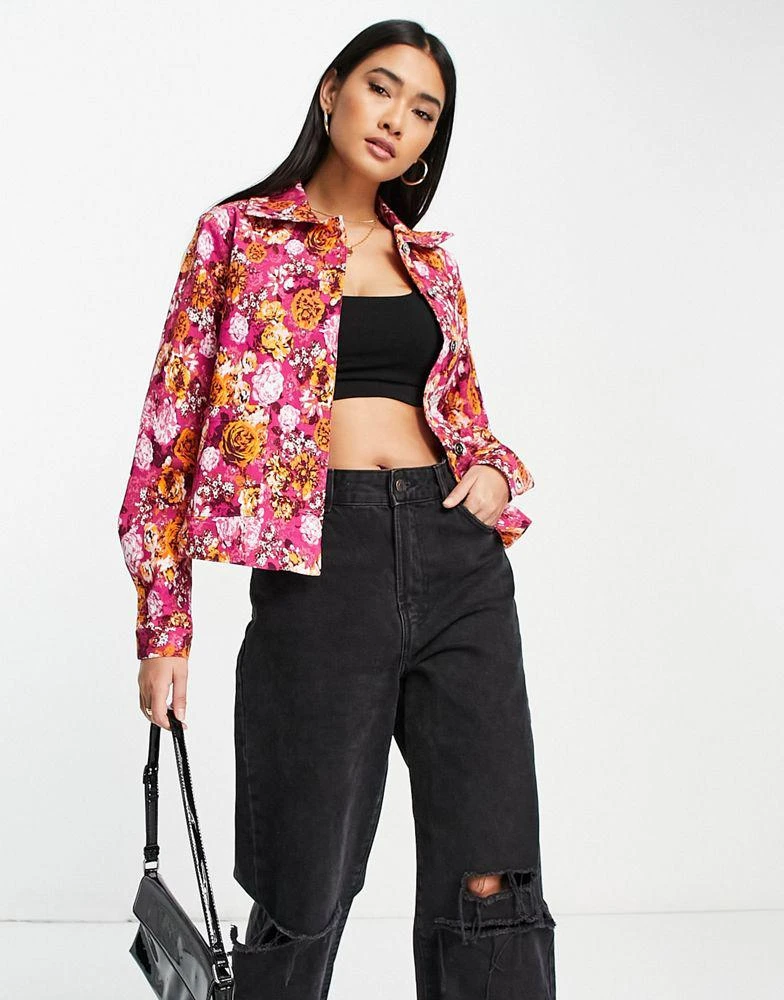 商品Y.A.S.|Y.A.S printed cotton jacket co-ord in pink,价格¥237,第4张图片详细描述