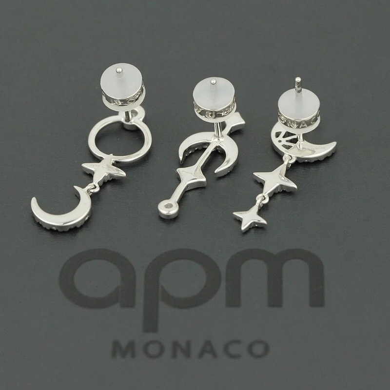 APM Monaco 星月耳钉套装组合 小巧简约气质银饰耳饰 AE12579OX 商品