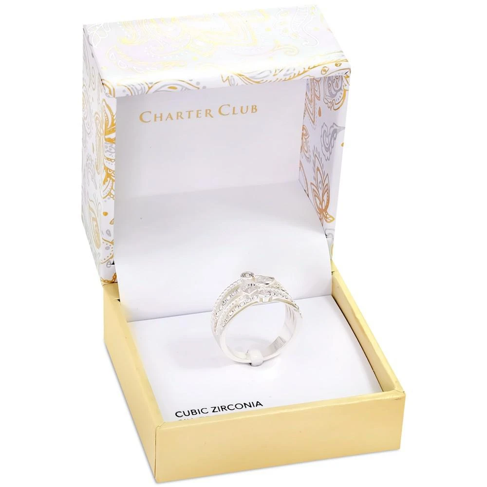 商品Charter Club|Silver-Tone Mixed Crystal Triple-Row Ring, Created for Macy's,价格¥89,第2张图片详细描述