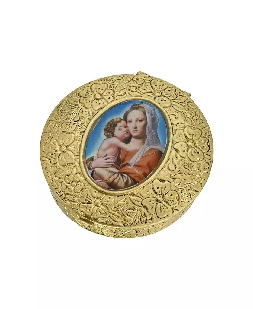 商品Symbols of Faith|Gold-Tone Round Mary and Child Pill Box,价格¥339,第1张图片