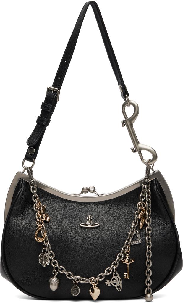 Schwarze Charm-Rahmentasche image 2
