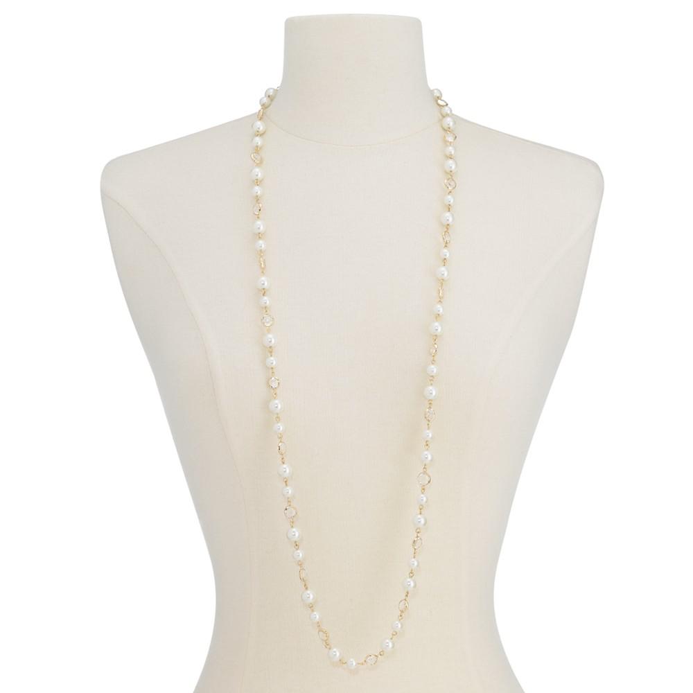 Crystal & Imitation Pearl Strand Necklace, 42" + 2" extender, Created for Macy's商品第2张图片规格展示