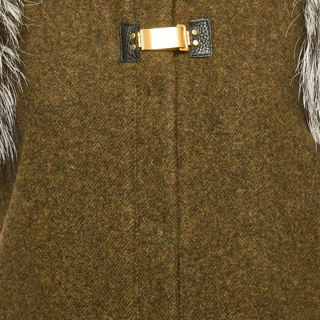 商品[二手商品] Fendi|Fendi Green Wool and Fur Trim Jacket and Leggings Set M/S,价格¥3632,第3张图片详细描述