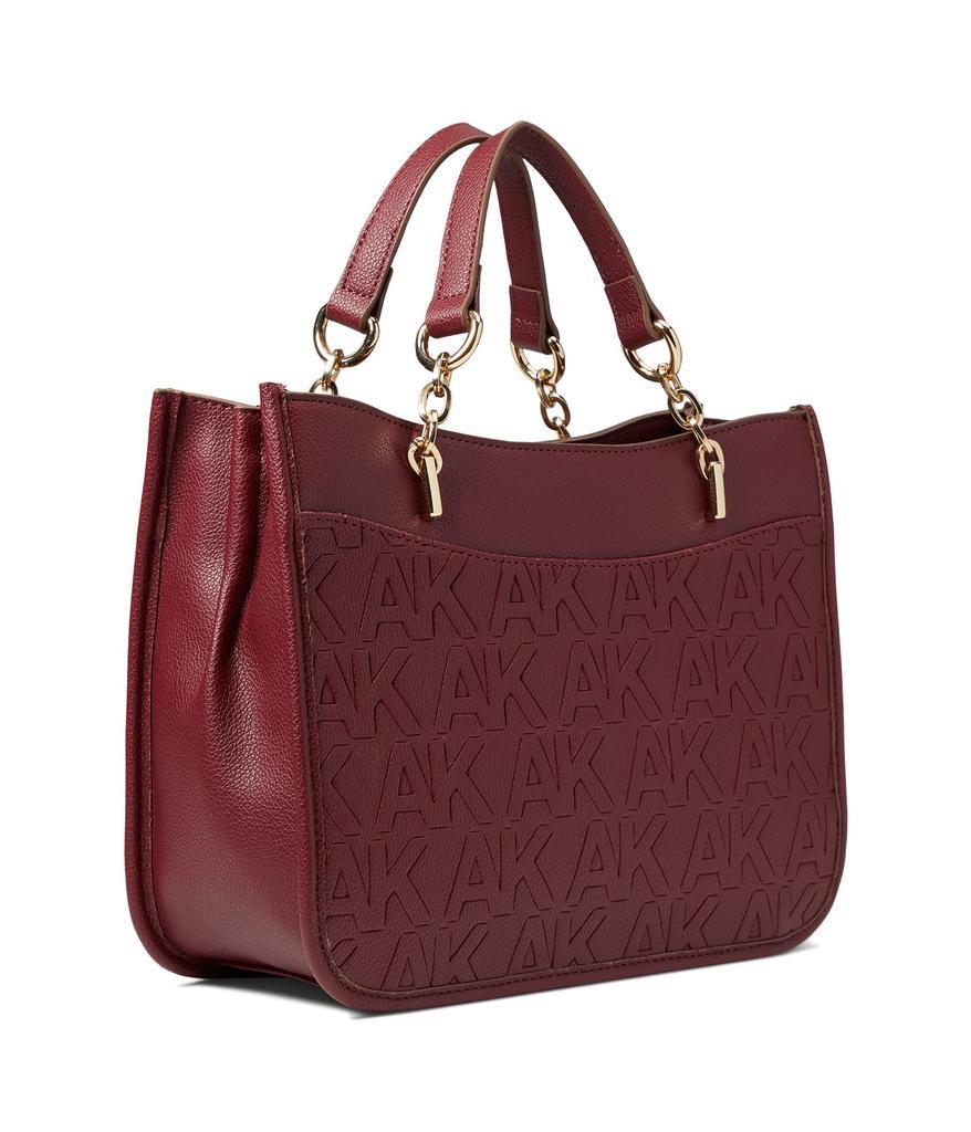 商品Anne Klein|Embossed Logo Satchel with Chain Swag,价格¥349,第4张图片详细描述