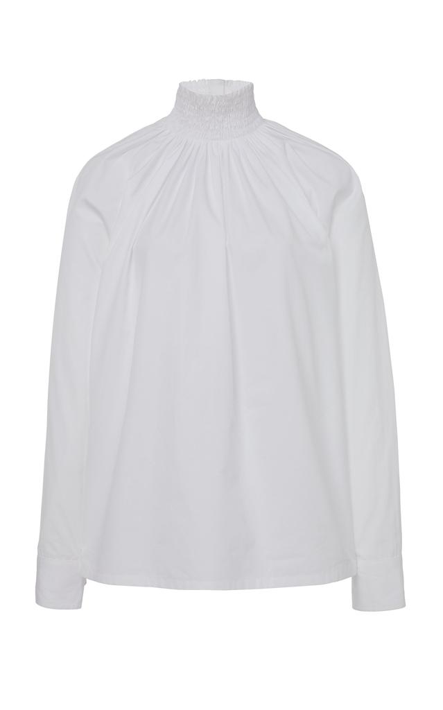 Prada - Women's Smocked Cotton-Poplin Shirt  - Moda Operandi商品第1张图片规格展示