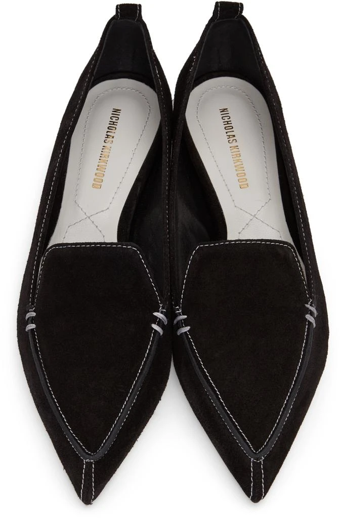 商品Nicholas Kirkwood|Black & White Suede Beya Loafers,价格¥4115,第5张图片详细描述