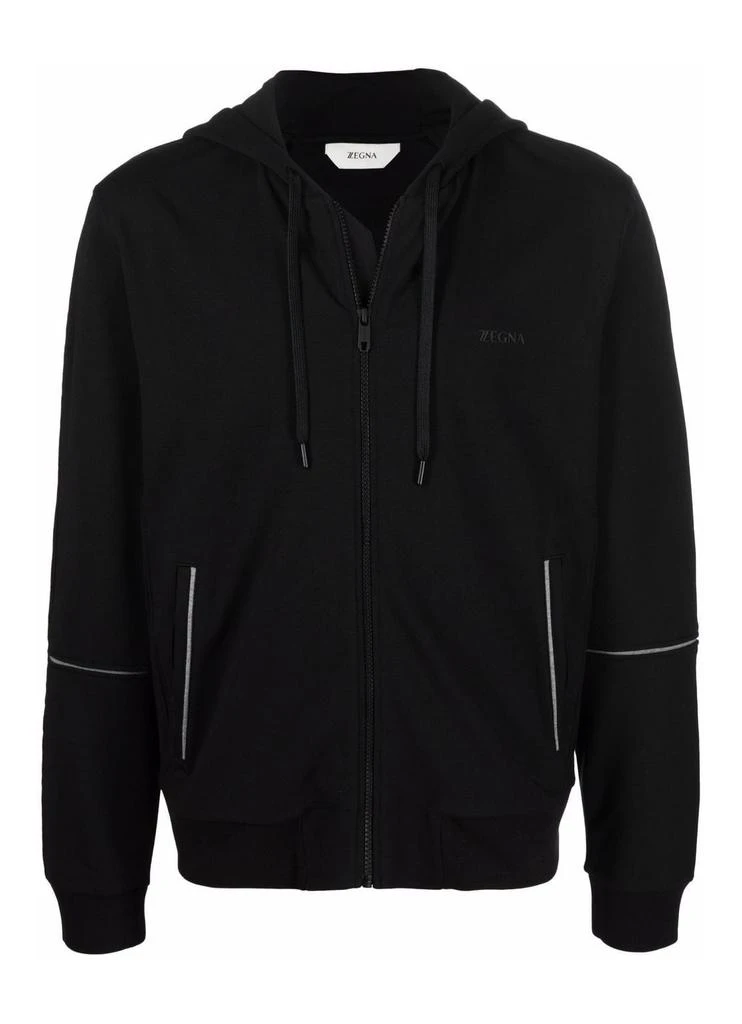 商品Zegna|COTTON MODAL HOODIED FULL ZIP,价格¥1589,第1张图片