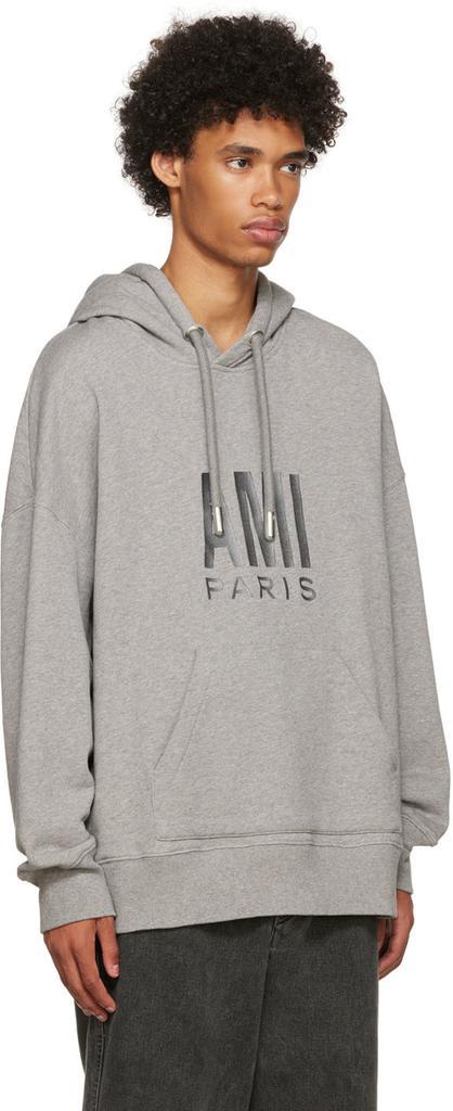 商品AMI|Gray 'Ami Paris' Hoodie,价格¥2417,第4张图片详细描述